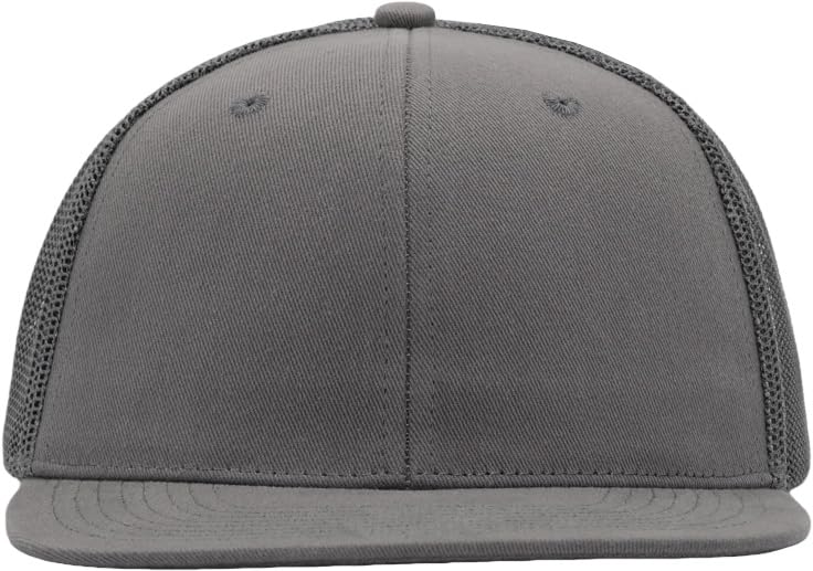 Image of Flat Bill Snapback Mesh Hats | Fits OSFM & XXL Big Head | Blank Solid Color Adjustable Trucker Hat for Men