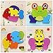 ZWOOS Puzzles de Madera Juguetes Bebes 4 Piezas De Madera Rompecabezas Set Colorido Rompecabezas de Animales Juguetes niños 1 2 3 4 años,Regalo Educativo Preescolar de Aprendizaje temprano para niños