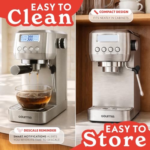 Gourmia GCM3110 Slim 20-Bar Espresso Machine w/ LCD Screen, Milk Frother & 43-Oz Tank - image 7