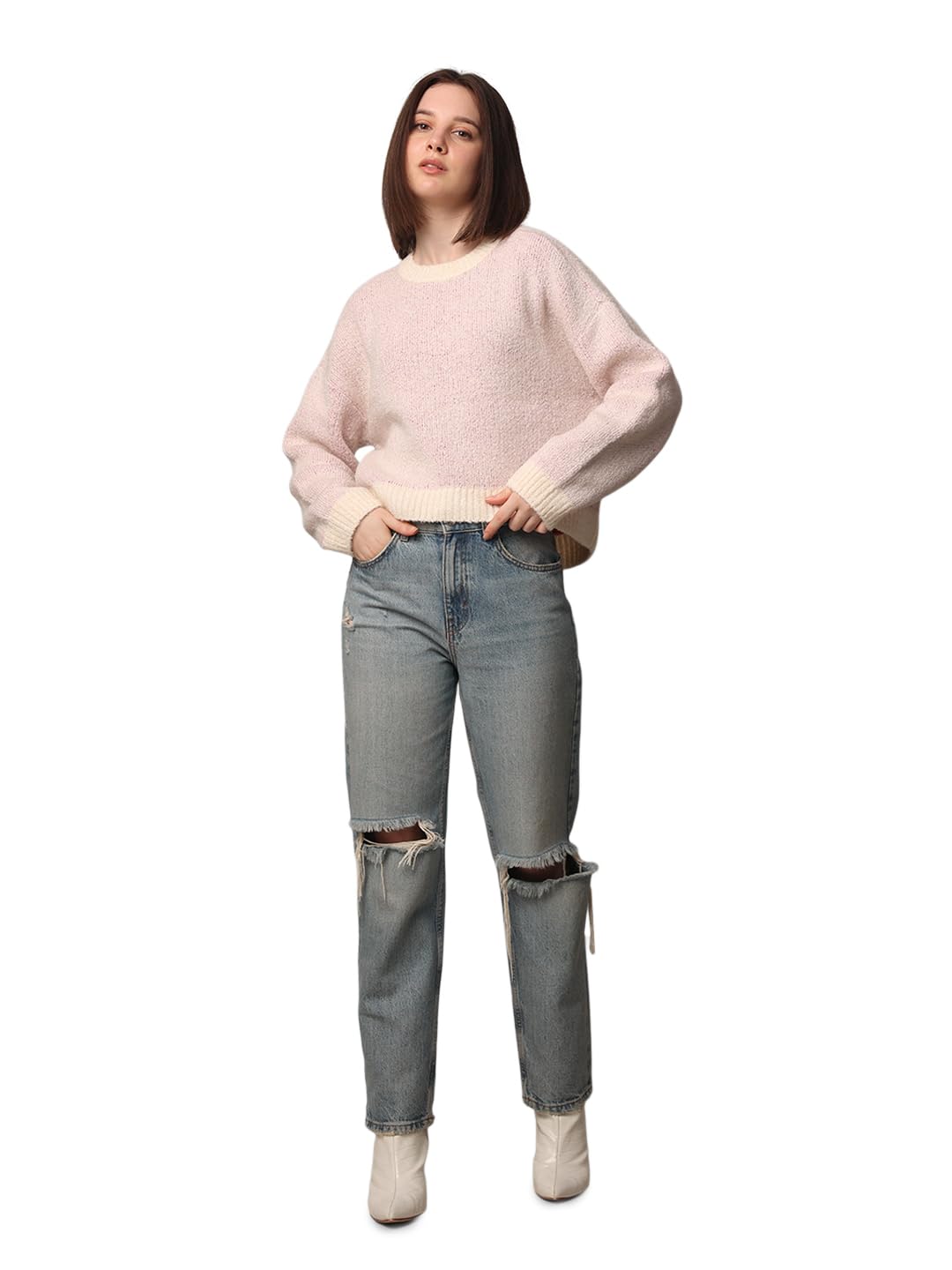 Women's Acrylic Blend Classic Round Neck Sweater