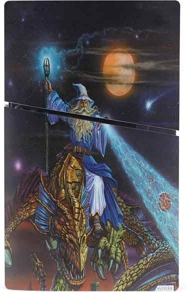 Skinit Decal Gaming Skin Compatible with PS5 Slim Digital Edition Console - Officially Licensed Twilight Tempest Wizard by Ed Beard Jr Design
