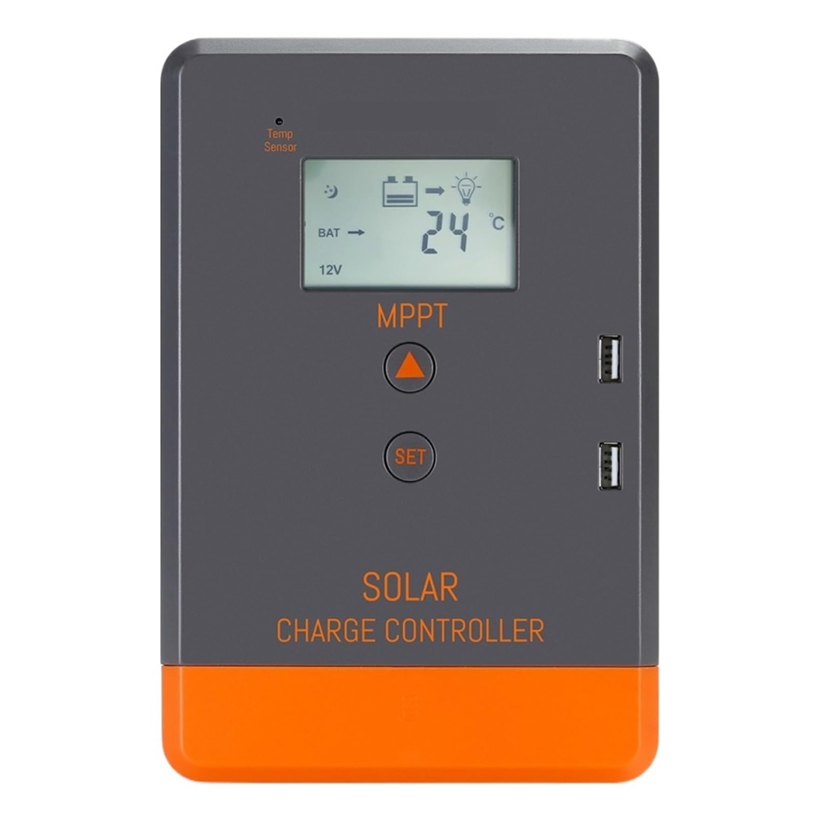 Controlador De Carga Solar MPPT, Regulador Batería Automático 12V 24V, 40A, 30A, 20A, Máx. PV, 100V, 75V, 50V, Pantalla LCD, USB Dual(MPPT 20A)