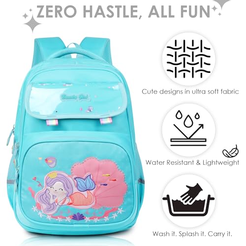Image of BEAUTY GIRLS BY HOTSHOT MERMAID 1618| SCHOOL BAG|TUTUION BAG|COLLEGE BACKPACK |WATER RESISTANT |KIDS BAG|FOR GIRLS & WOMEN|32 LITERS SCHOOL BAG FOR GIRLS