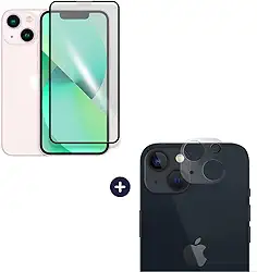 Película De Vidro 3D Tela Toda Para iPhone + Película Lente de Câmera (iPhone 13)