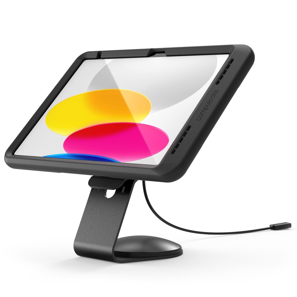 Compulocks iPad 10th-11th (A16) Gen, Support avec Charge avec câble dissimulé Core Support de comptoir ou Support Mural Noir