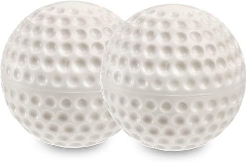 Vista 3 de Tebery Paquete de 12 pelotas de béisbol verdes con hoyuelos, 9 pulgadas para coordinación mano-ojo, práctica de golpeo y campo