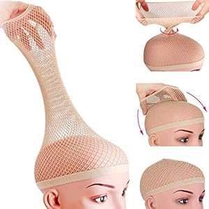 Dreamlover Hair Net for Long Hair, Mesh Wig Caps for Women, Natural Nude, 2 Pieces