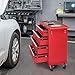Pinikuyiro 4-Drawer Rolling Tool Chest w/Lock & Key, Tool Storage Cabinet with Wheels, Top Cushion & Drawer Liners, Tool Organizer Box for Garage, Warehouse & Repair Shop, Red