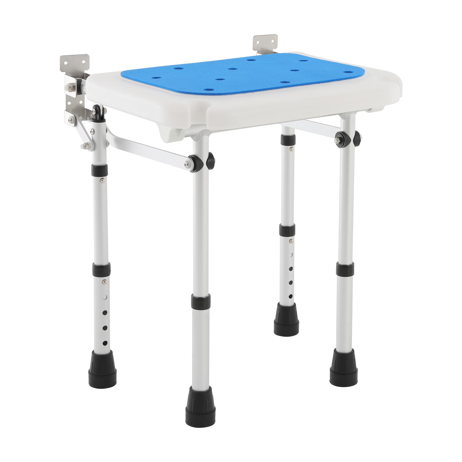 Sedile per doccia pieghevole per montaggio a parete, panca da doccia pieghevole regolabile in altezza, sedile doccia pieghevole con gambe, per bagno, zona scarpe, corridoio, supporto 200 kg