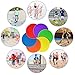 SIFENYU Poly Spots for Gym Floor 4.72inch 6inch 9 inch Poly Spot Markers, 60 Pcs Rubber Floor Dots Non Slip Flat Cones for Sports Soccer PE Training, Dance, Classroom Activities