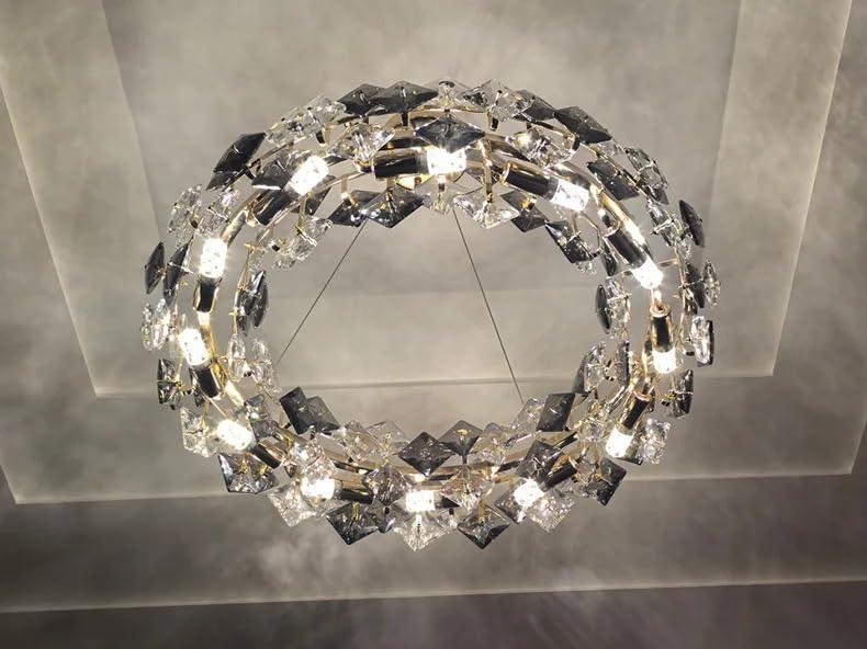 Lustre en cristal led et lampe décorative de salon au style post-moderne