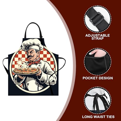 Image of Nuxovilar Cute Cooking Kitchen Apron, 26.77 * 30.7 Inches, Essential for Kitchen Cooking, Baking, Festive Gatherings