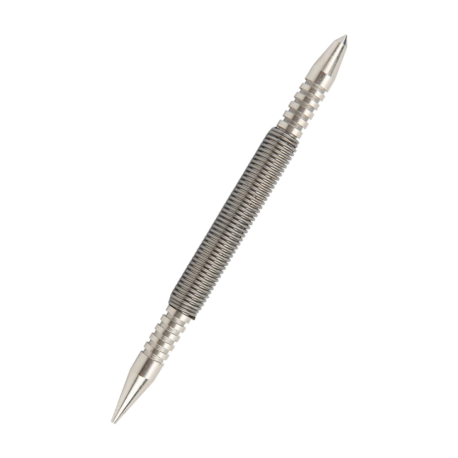Double Head Spring Hole Punch, Dual Center Design High Hardness Punch, Carbon Steel Punches Compact Hammerless for Wood Metal Glass 3 16in Stapler 1 Loaded Nail and Size
