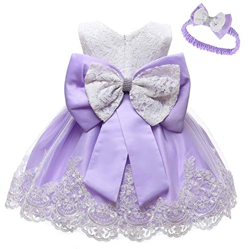 MYRISAM Baby Girls Birthday Dress Bowknot Flower Lace Dresses Wedding Party Pageant Christening Baptism Tutu Gown
