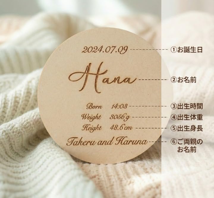 Amazon.co.jp: ［SILURE］命名書 スタンド付 ニューボーンフォト 月齢