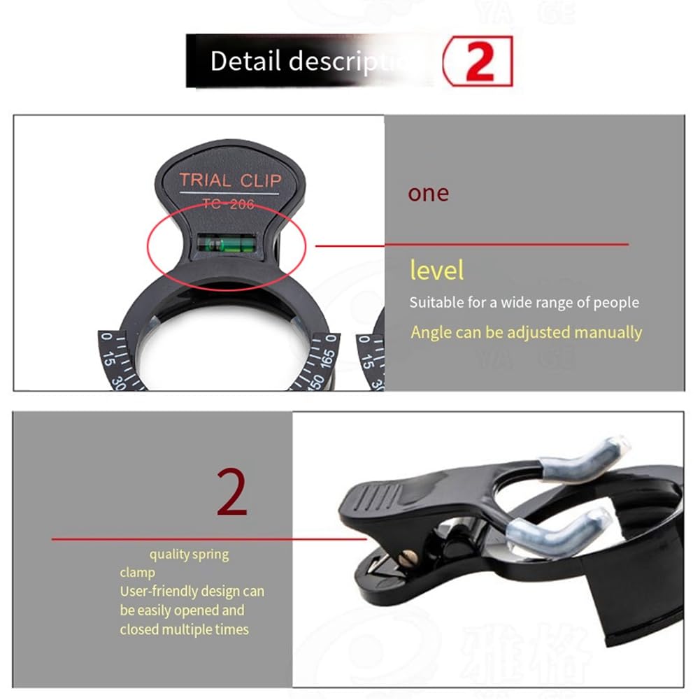 de Prueba TC-206 Clip Optometría Monocular de Prueba Óptica Soporte Instrumento Oftálmico (2 Piezas) A