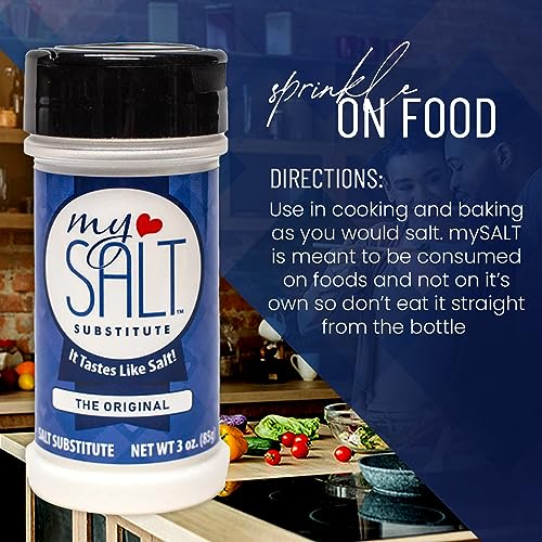 Image of MySALT - Tastes Like Salt, Not a Substitute - Sodium-Free Salt Alternative with Clean Label Nutrients for Cooking & Table Use - 3 oz