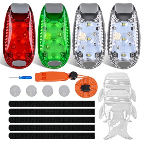 Image of Nilight LED Safety Light 4PCS Red Green White Marine Navigation Bike Tail Lights Three Modes Waterproof Reflective Gear Clip On Flash Strobe Indicator Lamp for Night Boating Fishing Cycling Jogging