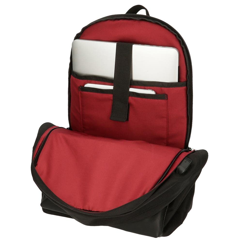 Pepe Jeans Soho Mochila para Portátil Doble Compartimento 15,6" Negro 31x44x15 cms Poliéster y PU