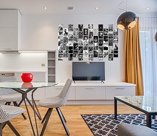 Image of Pack of 54 Black & White Wall Collage Kit Posters - 4 x 6 Inches Wall Decor Poster - Wall Art For Bedroom, Living room, Office - 1 Tissue Tape