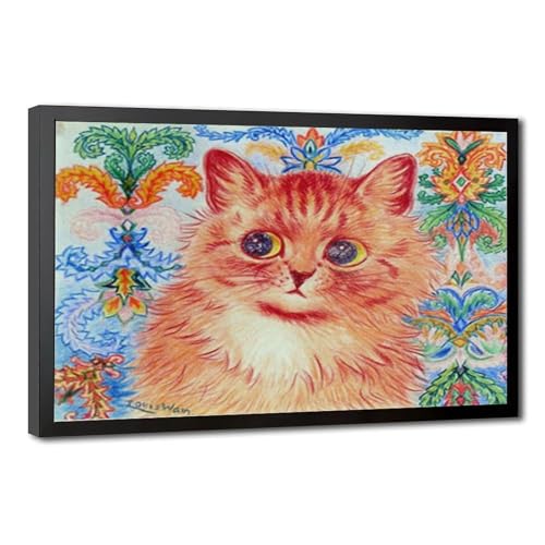 Chat aux cheveux oranges Louis Wain impression toile salon