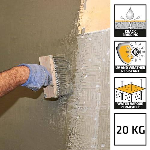 Image of SIKA - Acrylic waterproof coating system for concrete and masonry- Sika CemCrete - Durable and hardwearing - Easy to apply - 20kg -White