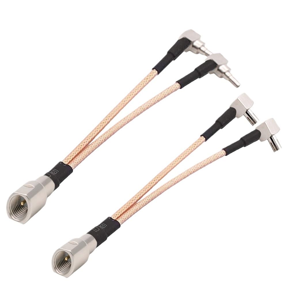 LIHUA R*/F Câble coaxial RG316 Pigtail FME mâle vers 2 x CRC9/TS9 mâles 1to2 Y Type Splitter Modem Routeur (FM M vers 2 x CRC9 M90, 30 cm)