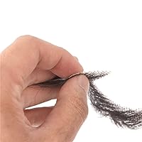 Vista 6 de Barba falsa de barba de cabra, realista, 100% cabello humano, atada a mano, barbas falsas de encaje invisible, bigote falso para vestir de Marrón