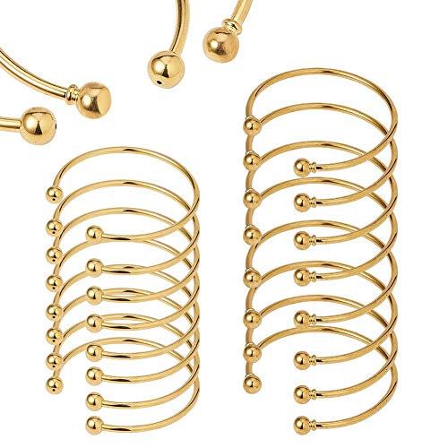 BENECREAT 16 Teile/Satz Einstellbare Draht mit abnehmbaren Kugeln Blank Armband Erweiterbar Bangle f¨¹r DIY Schmuckherstellung, Golden