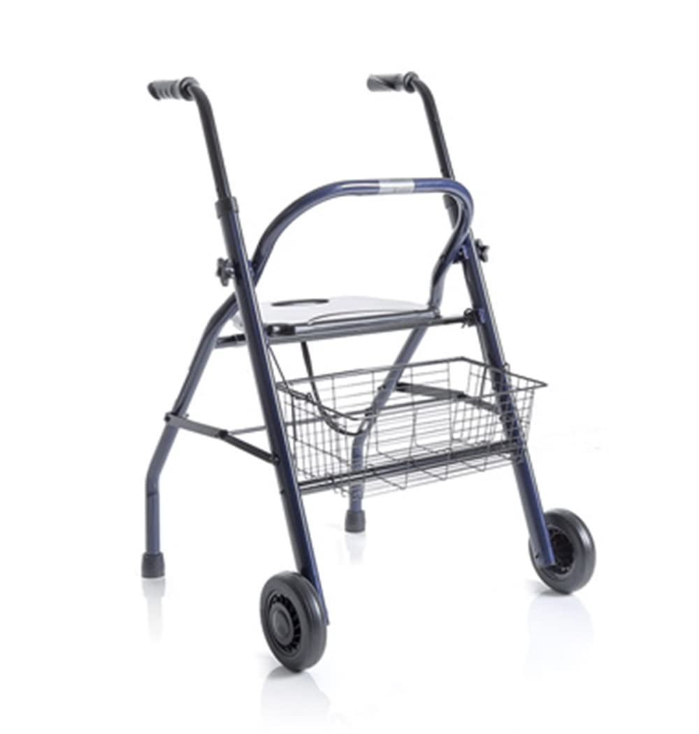 Rollator pieghevole in acciao verniciato 2 ruote con seduta e cestino Zeus Art. RP680