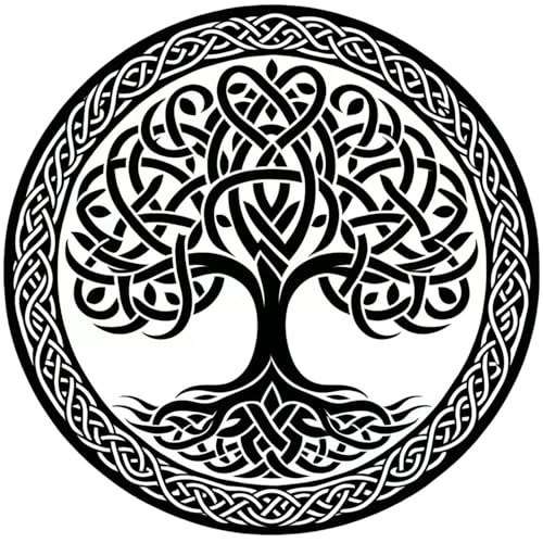 Artsure 6 Sheets Temporary Fake Tattoos For Men Adults Yggdrasil the Tree of Life Vikings Symbol Odin Temporary Fake Tattoo For Women Neck Arm Chest For Woman 3 7 X 3 7 Inch