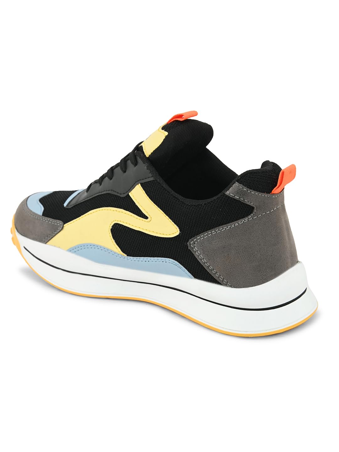 Amico Men Sports Running Shoes Size 6 | Black Yellow Lightweight Shoes | Comfortable Walking Gym Shoes | Stylish Sports Shoes for Men Active Footwear 4