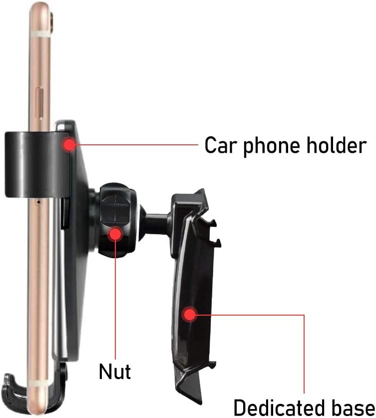 KUNGKIC Auto Universal Car Phone Holder Compatible with Honda CR-V CRV 2017 2018 2019 2020, Air Vent Phone Mount Adjustable, Car Phone Cradle Fit for 4-6.2 Inches Smartphone iPhone Samsung (Black-A)