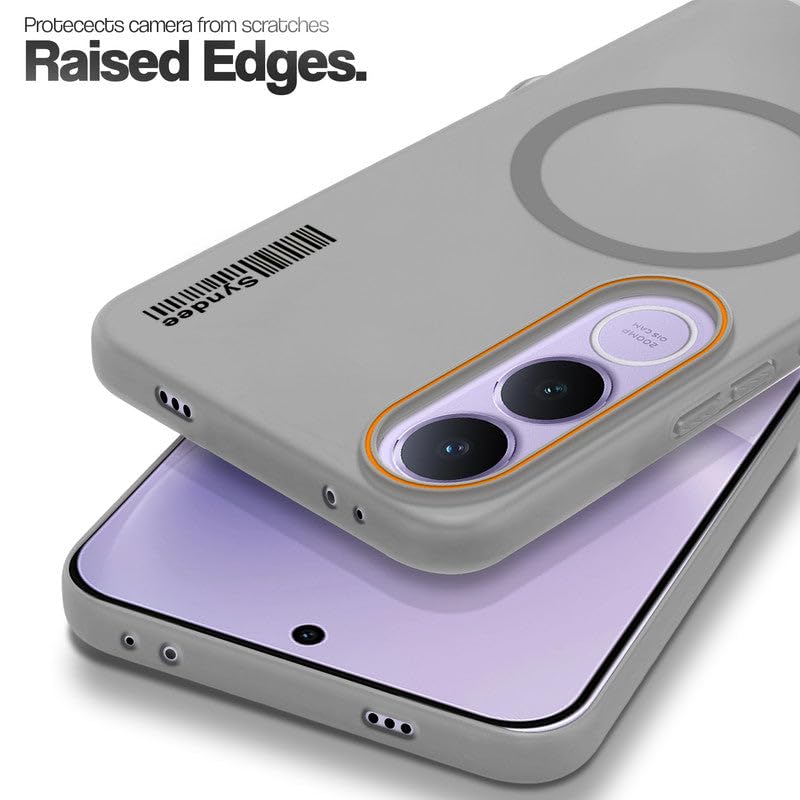 DL3 Mobilak Case Back Cover for VIVO V70 FE, Sleek Frosted Translucent Back Only Compatible with Wireless Magnetic Accessories | Anti-Scratch Shockproof Phone Case (Gray)