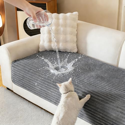 MYSKY HOME 100% Waterproof Couch Cover for Sofa, Couch Covers for Dogs, Non Slip Back Pet Sectional...