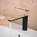 Hiendure Vessel Sink Faucet Gold & Black Bathroom Sink Faucet Single Handle Modern Vanity Faucet One Hole with Water Supply Hoses