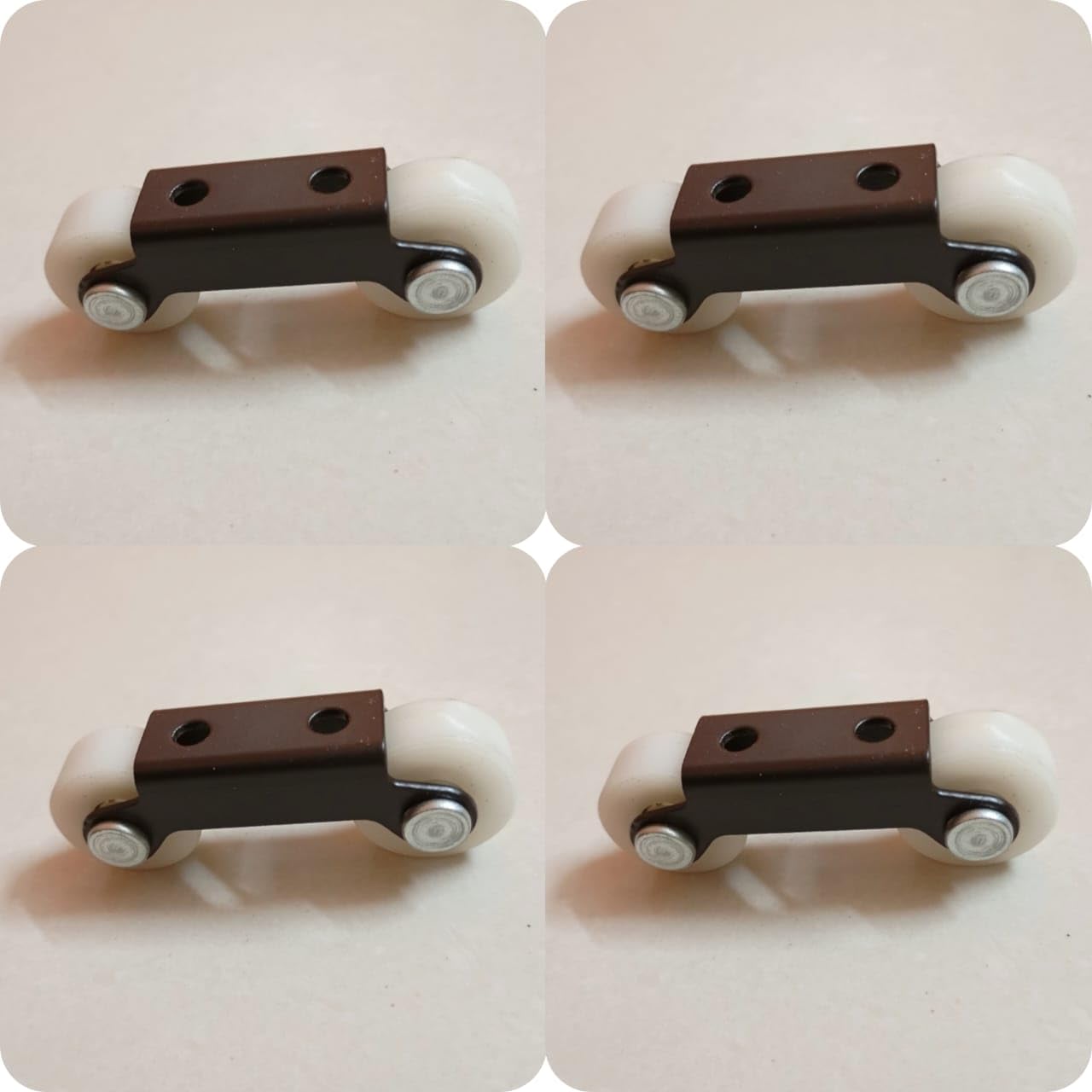 Fixed caster wheel Sliding Door Roller with, 70 mm Length, 25 mm Height, Brown 75kgs load capacity on pack of 4 wheel-image-41