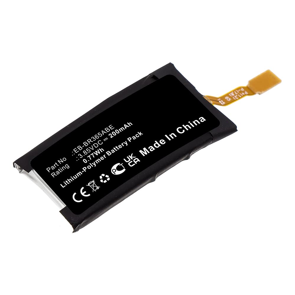 Synergy Digital Smartwatch Battery, Compatible with Samsung SM-R365 Smartwatch, (Li-Pol, 3.85V, 200mAh) Ultra High Capacity, Replacement for Samsung EB-BR365ABE Battery