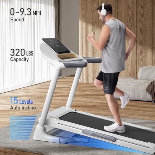 Image of UMAY Treadmill with Auto Incline, Foldable Treadmills for Home, 18.5 inch Wider Belt, 3.0 HP, 9.3MPH, 320lbs Capacity
