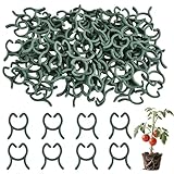Hongoen 100 Stück Klein Pflanzenclips Grün, Pflanzenclips,Pflanzen Clips,Pflanzen Klammern,Pflanzenclips Für kletterpflanzen,Tonkinklammern,Stabile Klammern Für Kletterpflanzen Befestigung