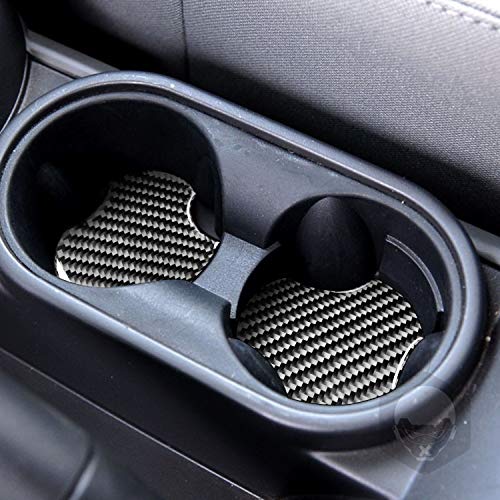 Real Premium Carbon Fiber Compatible with Wrangler 2007 2008 2009 2010 Accessories Car Coaster Cover Sticker Decal Interior Trim