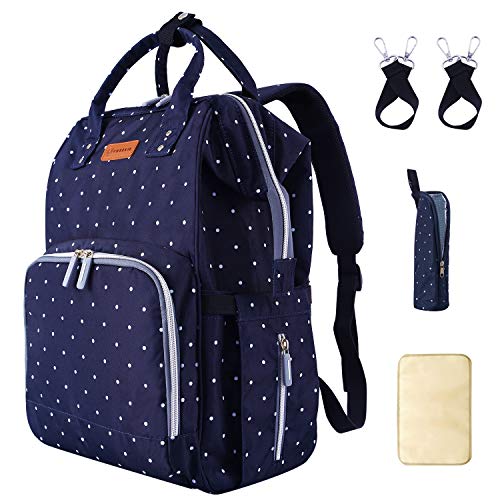 Diaper Bag Backpack for baby with USB Charging Port Stroller Straps Insulated Pocket
