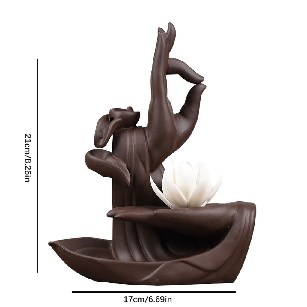 Portaincenso di Buddha Artigianato in Ceramica Arredamento for la casa Bruciatore di incenso a Flusso inverso Creativo Foshan Purple Sand Lotus Zen Heart Arredamento termale