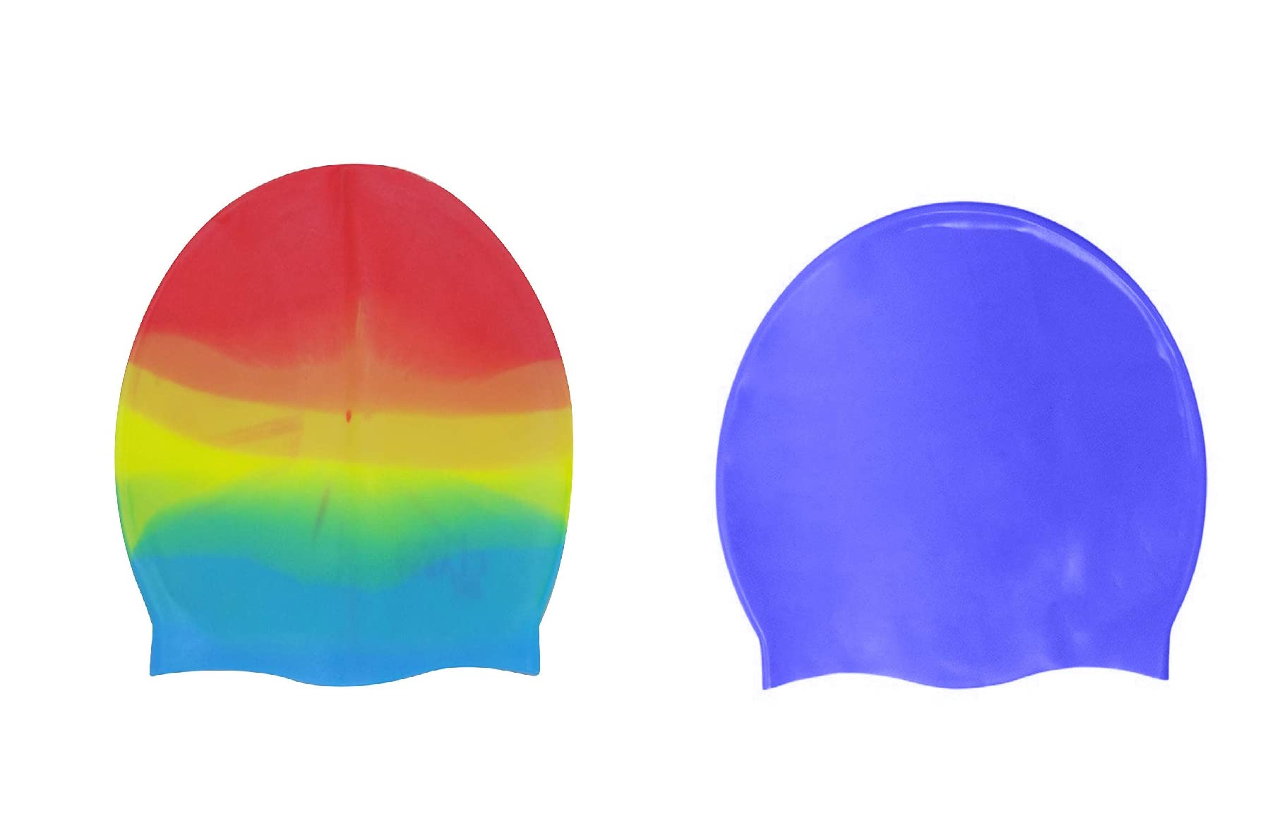 INAAYA Swim Diving Cap for Kids Adults Non Slip Swimming Cap Multicolor(Set of 2)
