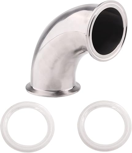 Miniatura 9 de DERNORD Codo sanitario de virola de tubo de 1-12 "OD Montaje de tubería de 90 grados con 2 juntas de silicona SUS304 Tri Clamp 1.5 pulgadas