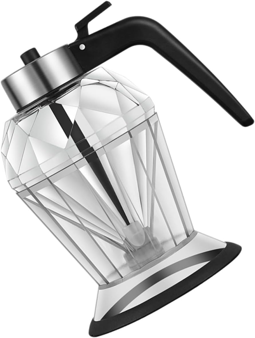 Glass Oil Dispenser Bottle 200ml Diamond Press Style Vinegar and Soy Sauce Container Kitchen Oil Sprayer for Cooking and Serving