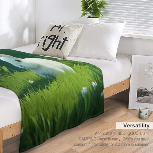 Couverture flannel douce et chaude lapin lavable machine pour lit