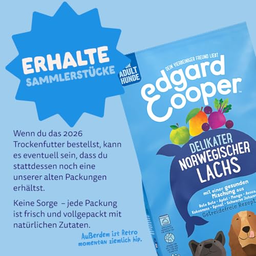 Edgard & Cooper Hundefutter trocken für Medium Adult Hunde (7kg), frischer Lachs, ausgewogene Ballaststoffe für die Darmgesundheit, Natürliche, hypoallergene Rezeptur, nie Fischmehl