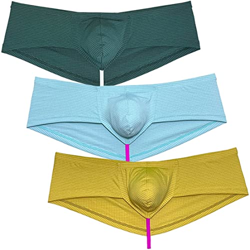 Men's Breathable Hipster Hip Hop Boxer Briefs Underwear Bulge Pouch Bikini Bottoms 1/2 Buttocks