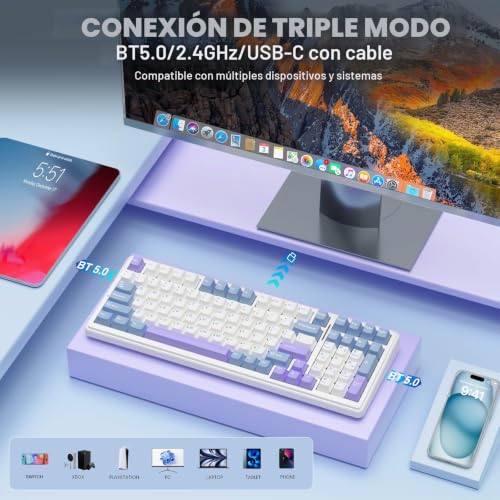 Teclado mecánico silencioso F99 para eliminar dolores de muñeca y ruidos molestos 3